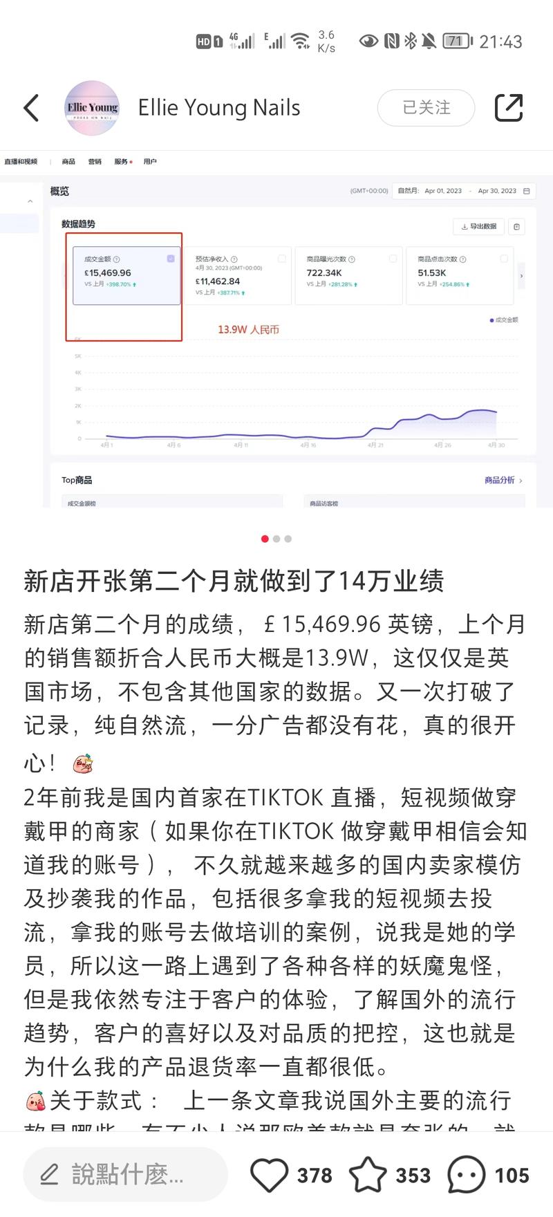 tk穿戴甲头部卖家，场观能….-网创风向标论坛-网络创业-网创圈