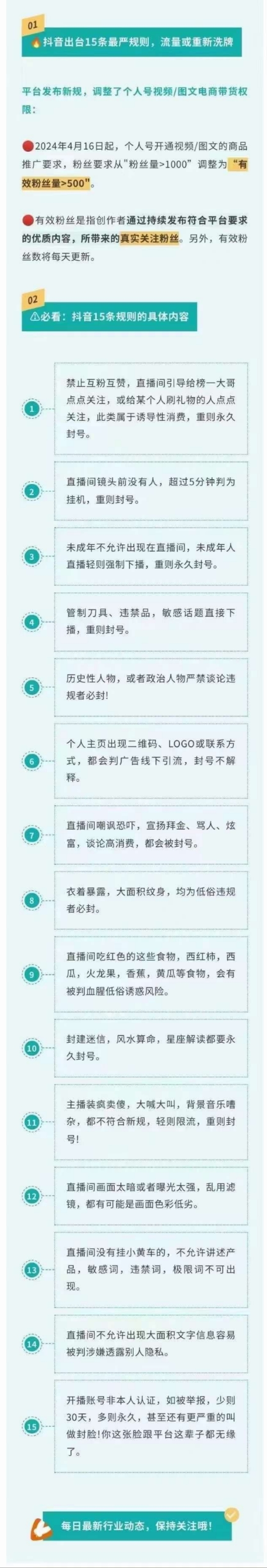 抖音出台最严15条新规
….-网创风向标论坛-网络创业-网创圈