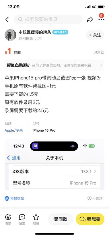 苹果手机灵动岛截图，1元一张包月30….-网创风向标论坛-网络创业-网创圈