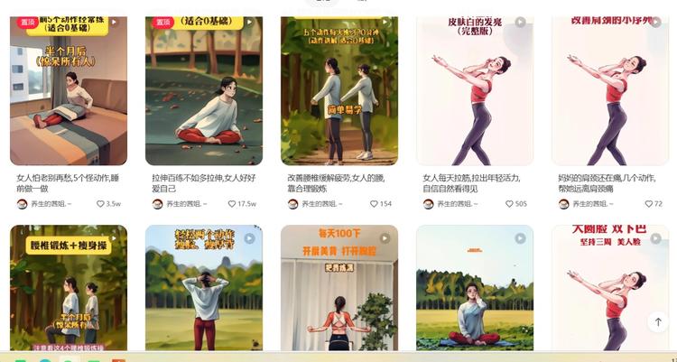 小红书养生瑜伽动画涨粉10万
起号：….-网创风向标论坛-网络创业-网创圈