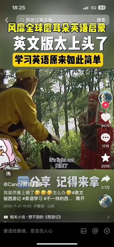 英文版西游记，3个视频涨粉3500-网创风向标论坛-网络创业-网创圈