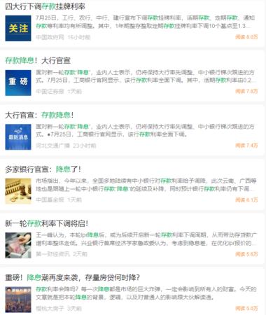 四大行下调存款利率，各个自媒体平台解….-网创风向标论坛-网络创业-网创圈