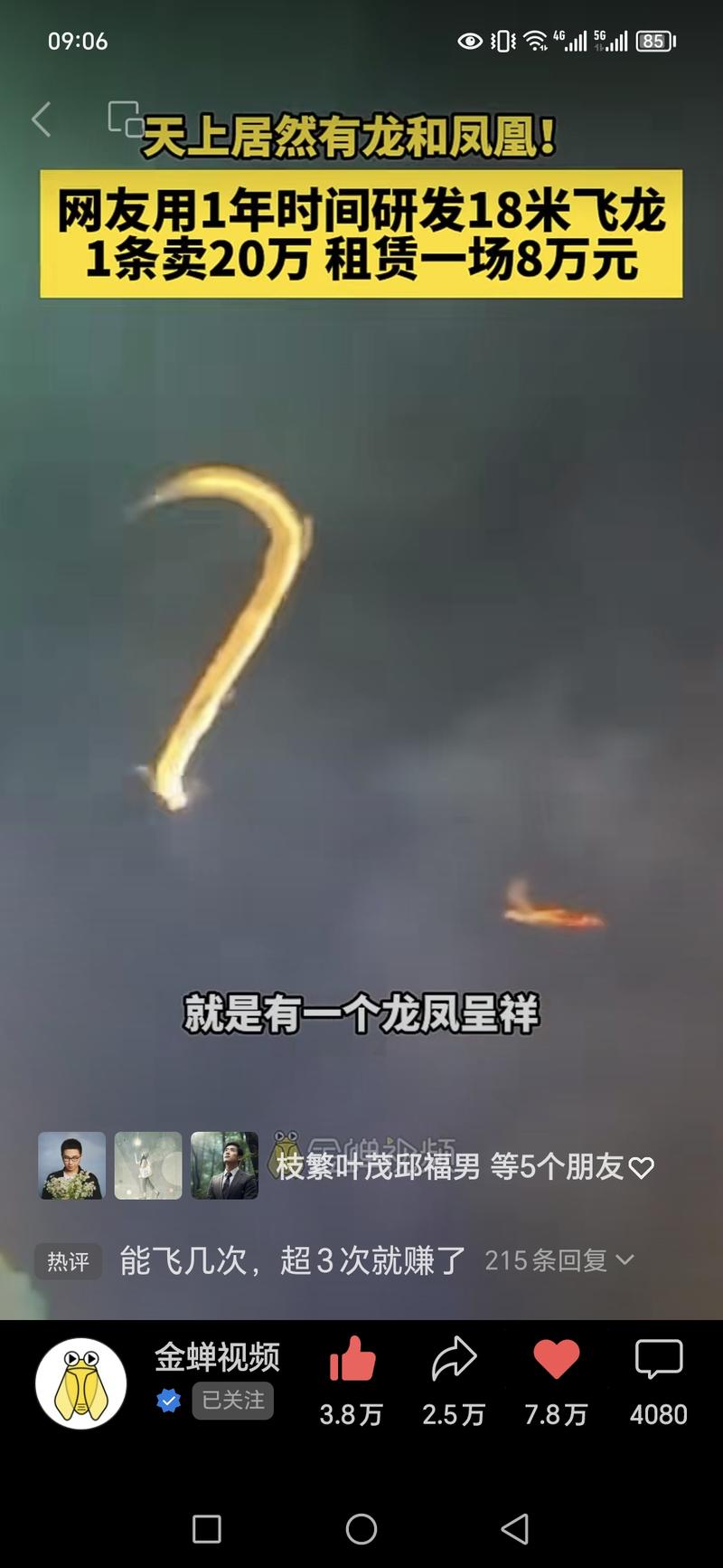 高度内卷还是得靠微创新，最近有网友研发出用无人机表演飞龙在天，龙凤吉祥，大受好评，订单价格高，利润也高，真的是小能手了。-网创风向标论坛-网络创业-网创圈